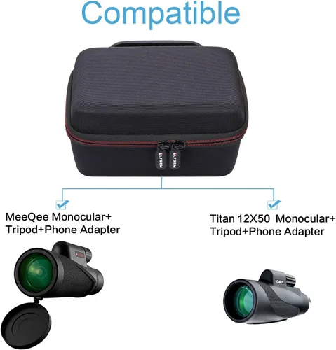 Vista 6 de LTGEM - Funda monocular rígida compatible con telescopio monocular Gosky de 12 x 55 o Titan 12 x 50 o Pankoo 40 x 60
