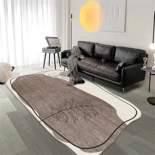 Vista 9 de Alfombra irregular, color gris y blanco, de 3 x 5 pies, no desprende pelusa, moderna, abstracta, simple, adecuada para sala de estar, dormitorio