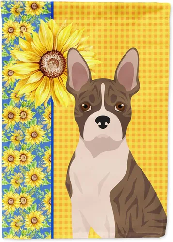 Vista 309 de Caroline's Treasures WDK5313GF Bandera de jardín con diseño de girasoles de verano, color negro y tostado, Airedale Terrier para buzón, bandera