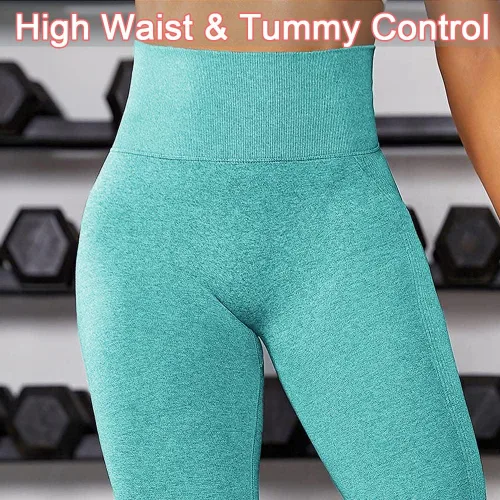 Vista 3 de POWERASIA Seamless Leggings for Women High Waist Workout Gym Smile Contour Butt Lift Yoga Pants Tights