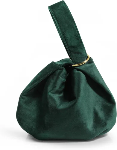 Vista 11 de Bolso de mano pequeño de terciopelo con asa superior para mujer Beige