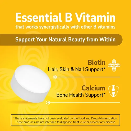 Vista 3 de 21st Century Tabletas de biotina, 10,000 mcg, sin sabor 120