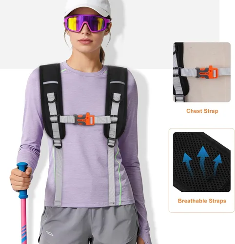 Vista 5 de MOSISO Pequeña mochila de senderismo mochilas de viaje camping senderismo
