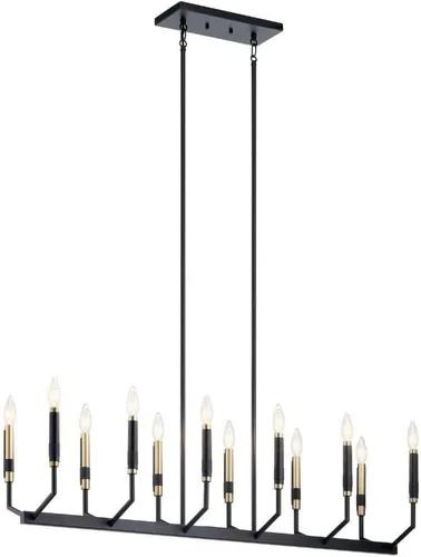 Vista 7 de Kichler Armand - Colgante de vestíbulo de 27 pulgadas con 4 luces en acabado negro y bronce