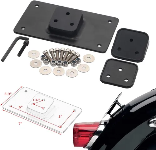 Vista 2 de Soporte de montaje de marco de matrícula inclinable para Harley Dynas Sportsters 883 1200 Fatboy