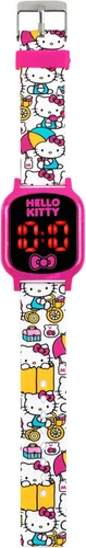 Vista 5 de Accutime Hello Kitty Reloj digital de cuarzo para niños, multicolor, con correa blanca de Hello Kitty y sus amigos (modelo HK4161AZ), Varios