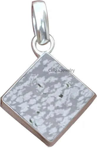 Vista 11 de Colgante de plata de ley 925 maciza para hombres y mujeres, auténtico ónix negro plano, cuadrado, colgante único hecho a mano para ella y él