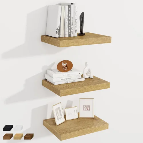 Vista 45 de Fun Memories Pequeños estantes flotantes para pared, estantes cuadrados de pared de 8 pulgadas con soportes invisibles, estantes negros para baño