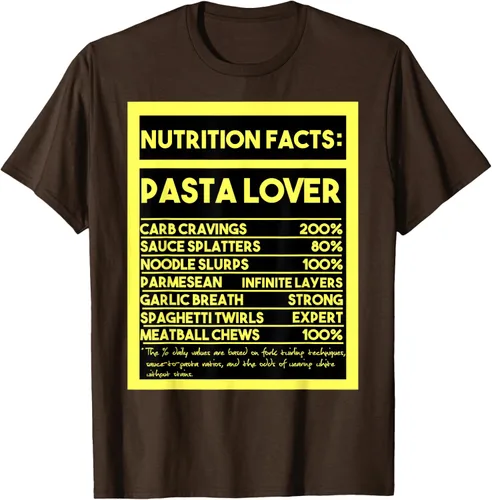 Vista 7 de Pasta Lover Nutrition Facts: The Ultimate Carb Connoisseur's T-Shirt Negro
