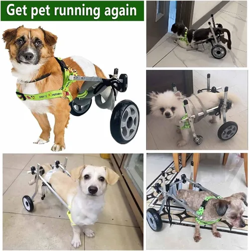Vista 6 de Dog Wheelchair for Back Legs, Lightweight Aluminum Alloy Dog Wheelchair, for Small Pets Hind Limbs Dog Carts with Wheels, Adjustable(L(Widen))