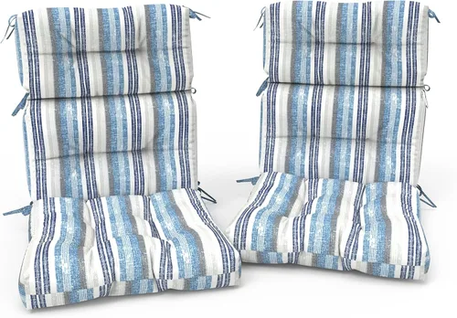 Vista 13 de Cojines para sillas de patio con respaldo alto para exteriores, cojines Adirondack para jardín, porche, hogar, oficina, uso en sillas, 44 x 22 x 4