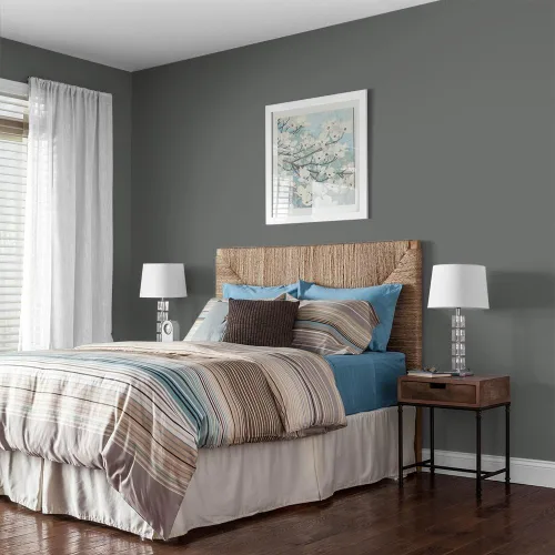 Vista 362 de Glidden Pintura Interior + Imprimación: Gris/Plata Antigua, Una Capa, Satinado, 1 Galón