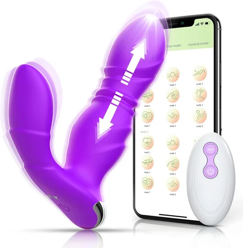 Vista 8 de BEISAR Masajeador de próstata con empuje para hombres - Juguetes sexuales para hombres 3EN1 con 9 juguetes anales con empuje y 9 modos