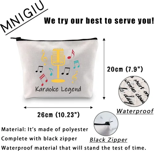 Vista 2 de CYTING Regalo divertido para amantes del karaoke, regalo de noche de karaoke, bolsa de cosméticos de leyenda de karaoke, regalo para fanáticos