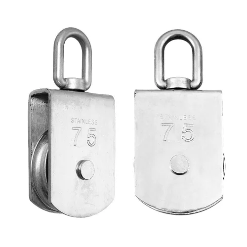 Vista 10 de Rocaris Paquete de 6 Poleas Simples de Elevación M25 con Carga de 330 Libras, Acero Inoxidable 304 de Servicio Pesado Bloque de Polea de Cuerda