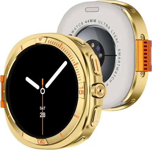 Vista 15 de Amizee Funda de metal compatible con Samsung Galaxy Watch 8 de 1.732 pulgadas con cubierta trasera, funda protectora resistente para Galaxy Watch 8