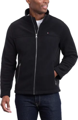Vista 4 de Tommy Hilfiger Chaqueta de forro polar clásica con cremallera frontal para hombre Negro