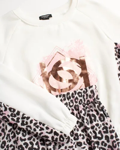 Vista 3 de bebe Conjunto deportivo para niña 2 piezas de sudadera y pantalones deportivos de forro polar activo niña pequeñaniña grande