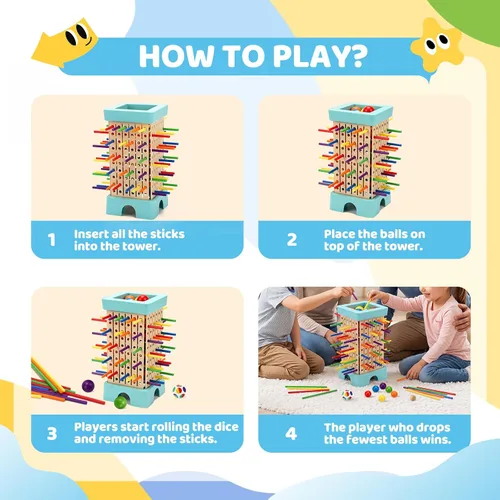Vista 5 de Montessori Game Board Game, Multiplayer for Kids 4-8, Math Educational, Fine Motor Skill Toy for Girls Boys, Classic Fun Games for Age 3 4 5 6 7 8