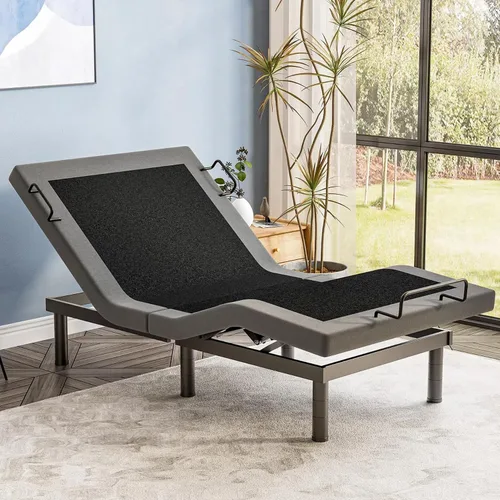 Vista 12 de Base de cama ajustable individual XL con masaje, base de cama eléctrica con patas ajustables, puertos USB, control remoto inalámbrico, gravedad cero
