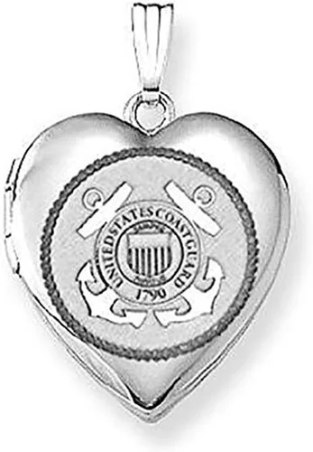 Vista 2 de PicturesOnGold.com Medalla de plata de ley guardacostas corazón 34 pulgadas X 34 pulgadas