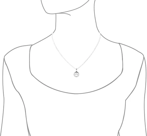 Vista 4 de Collar con colgante de plata de ley, diseño de huella de perro, 18.0in