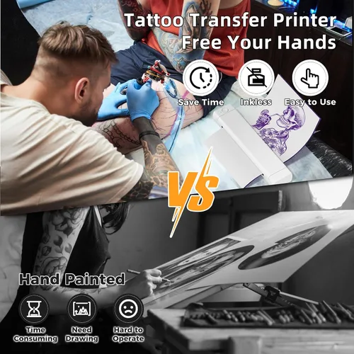 Vista 3 de Zoolion Impresora de plantillas de tatuaje M08F para tatuadores