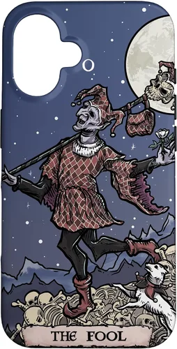 Vista 32 de The Fool Tarot Card Halloween Court Jester Spooky Gothic Case for iPhone 17