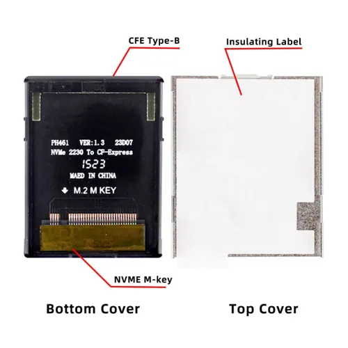 Vista 8 de chenyang M.2 NVMe a PCIe 4.0 CF Express Tipo B Caja convertidora de disco duro para cámara y Xbox Series X/S 87.795 in CH SN530 SSD