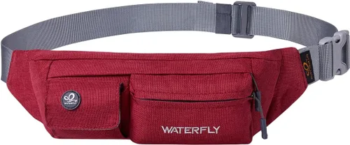 Vista 20 de WATERFLY Riñonera para Mujeres y Hombres Resistente al Agua Pequeña Bolsa de Cintura Delgada con 4 Bolsillos Bolsa Cruzada Ligera para el Pecho que