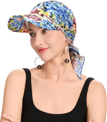 Vista 16 de ZLYC Gorro de quimioterapia de verano para mujer marrón (Plain Brown)