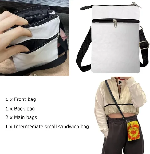 Vista 7 de Uourmeti Cartera de lona para teléfono con correa, bolso pequeño de viaje para mujer