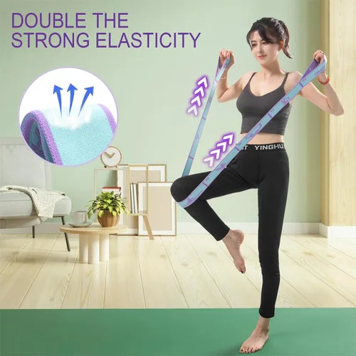 Vista 3 de Correas elásticas de yoga para terapia física, danza, yoga, pilates, gimnasia, ejercicio, flexible, para mujeres y hombres
