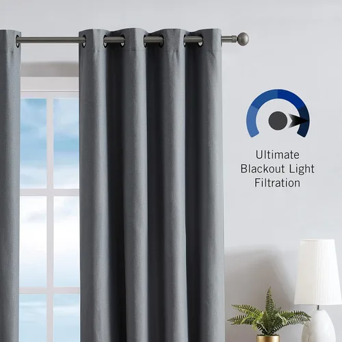 Vista 4 de Nautica Cortinas opacas para el hogar, Providence Ultimate Blackout Classics, cortinas térmicas de privacidad para dormitorio o sala de estar, juego