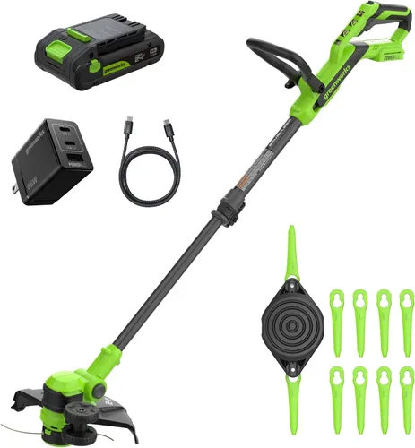 Vista 14 de Greenworks Cortadora de Hilo/Bordeadora Inalámbrica de 24V (Gen 2), Ancho de Corte de 12", Diseño Ultra-Ligero de 6 lbs, con Batería de 2.0Ah