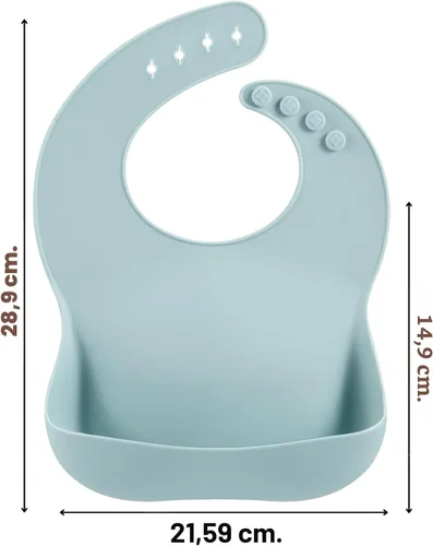 Vista 3 de PandaEar Set of 3 Silicone Baby Bibs Waterproof, Soft, Unisex, 10-72 Months