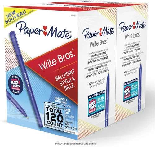 Vista 7 de Paper Mate Bolígrafos Write Bros. de tinta negra, punta media (0.039 pulgadas), 120