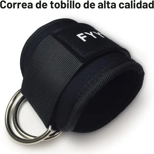 Vista 5 de Correa de tobillo (par) para máquina de cable, brazalete de tobillo para patadas hacia atrás, extensiones de piernas, ejercicios de la parte
