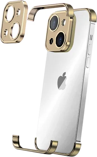 Vista 8 de Losin Funda compatible con iPhone 15 con protector de lente de cámara, metal de aluminio, sin marco, diseño sin bordes, delgada y ligera, a prueba