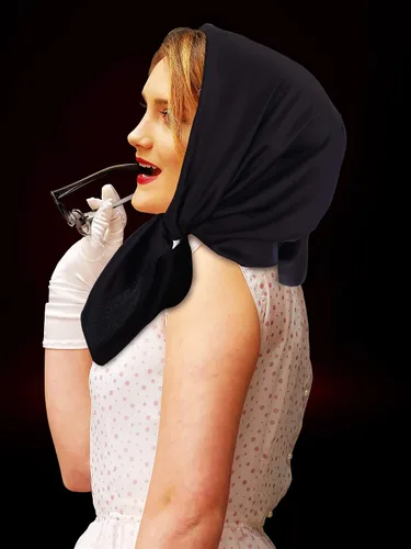 Vista 6 de SATINIOR Bufanda de gasa con cuello cuadrado, pañuelo retro con cinta de satén para mujer