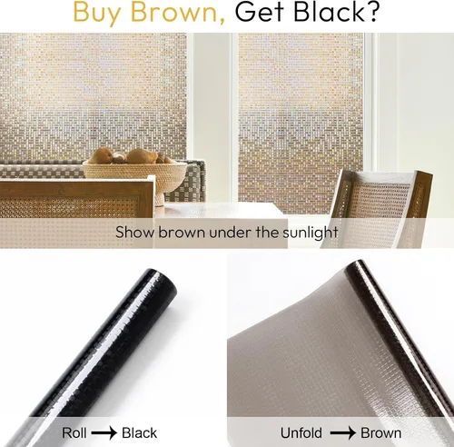 Vista 2 de rabbitgoo Película de privacidad para ventana con diseño de vidrio emplomado, película decorativa de arcoíris en mosaico, tinte estático removible