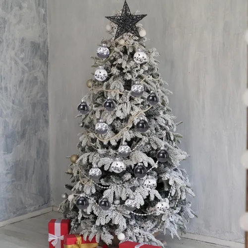 Vista 6 de Gejoy Juego de 25 Adornos de Navidad Adornos de Bola de Navidad con Adorno de Estrella en la Parte Superior del Árbol Adornos Colgantes