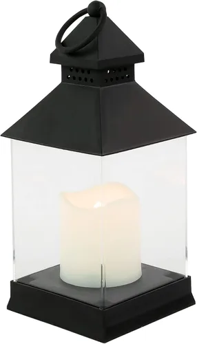 Vista 4 de Linterna de vela con vela LED sin llama - 9.5" - Negro