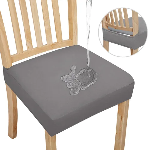 Vista 10 de Easy-Going Fundas de asiento 100% impermeables para sillas de comedor, juego de 2, fundas elásticas para asientos de silla, protector deslizable