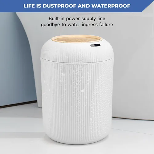 Vista 20 de Pukomc Papelera con sensor inteligente, conveniente e higiénico, fácil de usar, sensor de tecnología, impermeable, papelera de plástico para cocina
