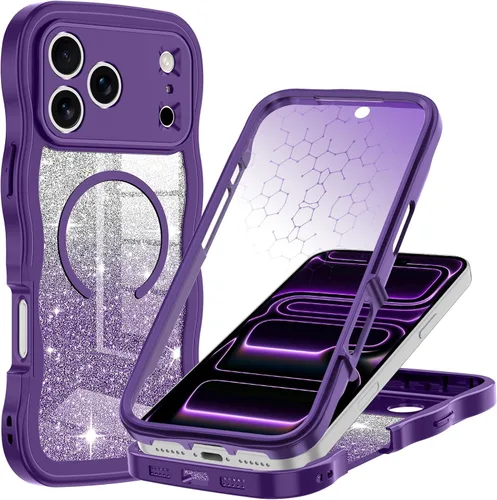 Vista 30 de Hekodonk Funda para iPhone 15 Pro Max, compatible con Magsafe [protector de pantalla de vidrio templado integrado y protección de lente de cámara]