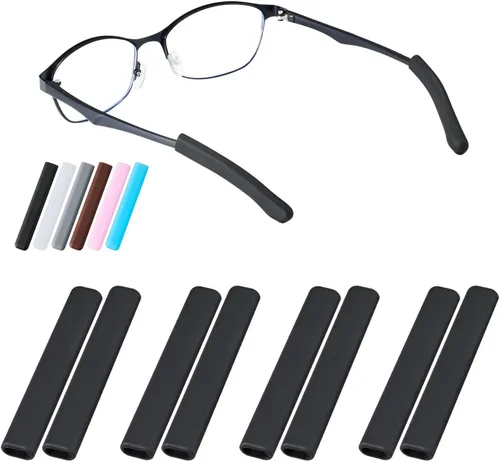 Vista 9 de Gdnmapt Almohadillas de silicona para orejas de gafas, agarre antideslizante para gafas, cómodas orejeras para gafas, solución de almohadillas de 2