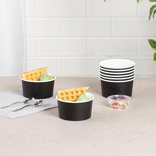 Vista 7 de Restaurantware Coppetta Coppetta - Coppetta - Coppetta Large Hot & Cold To Go Cups: perfecto para cafés - Taza de papel reciclable ecológica