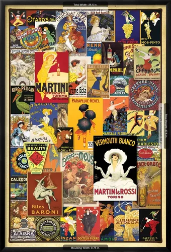 Vista 5 de AllPosters Póster de pared con anuncios vintage de bebidas sobre marco negro, 24 x 36 pulgadas