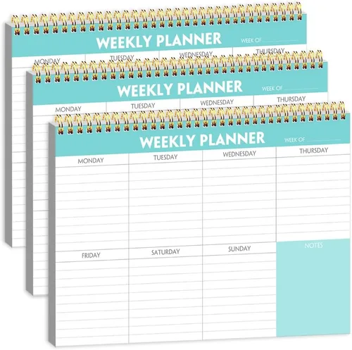 Vista 8 de Planificador semanal en bloc de notas - Organizadores de bloc de notas semanales de 7" x 10", diario de seguimiento de hábitos para hombres